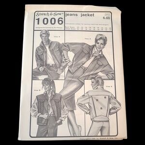 Stretch & Sew 1006 Jeans Jacket Pattern Uncut FF Ann Person Vintage